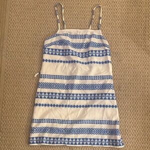 aerie White & Blue Striped Swim Coverup Dress